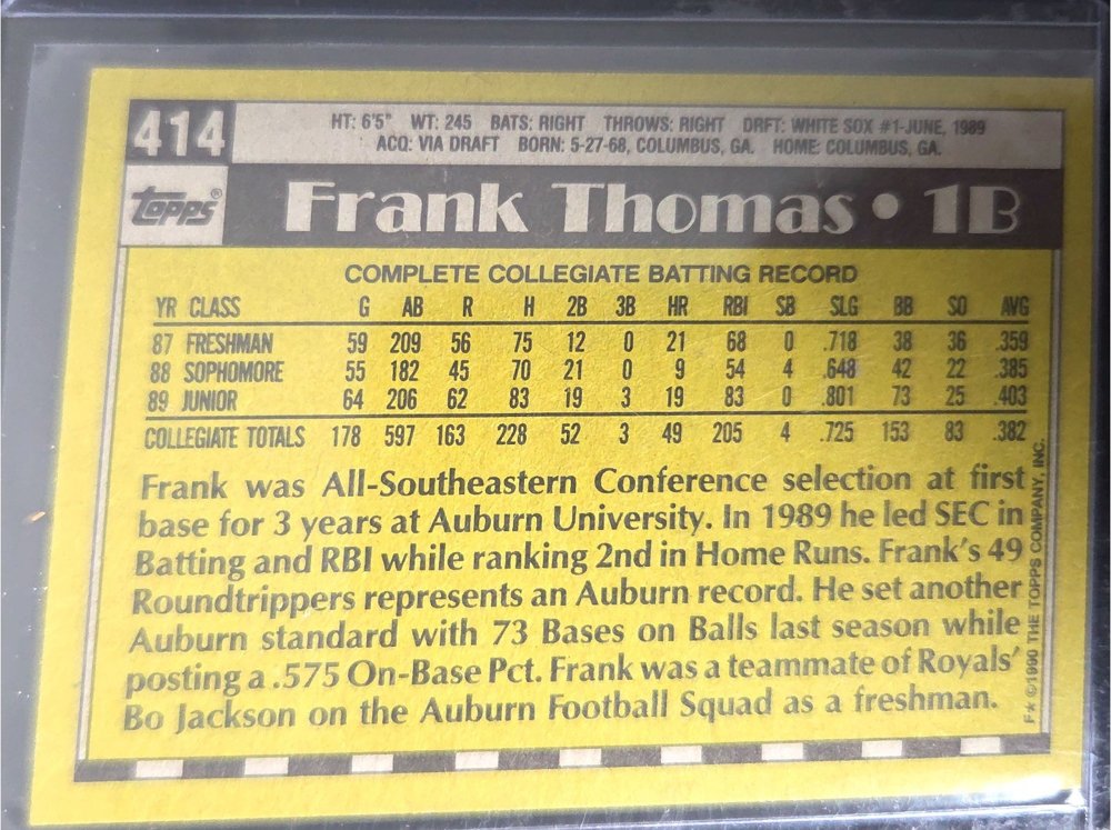 Frank Thomas back