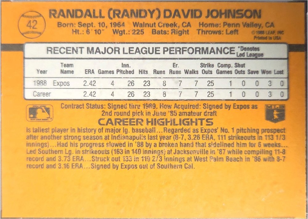 Randy Johnson back