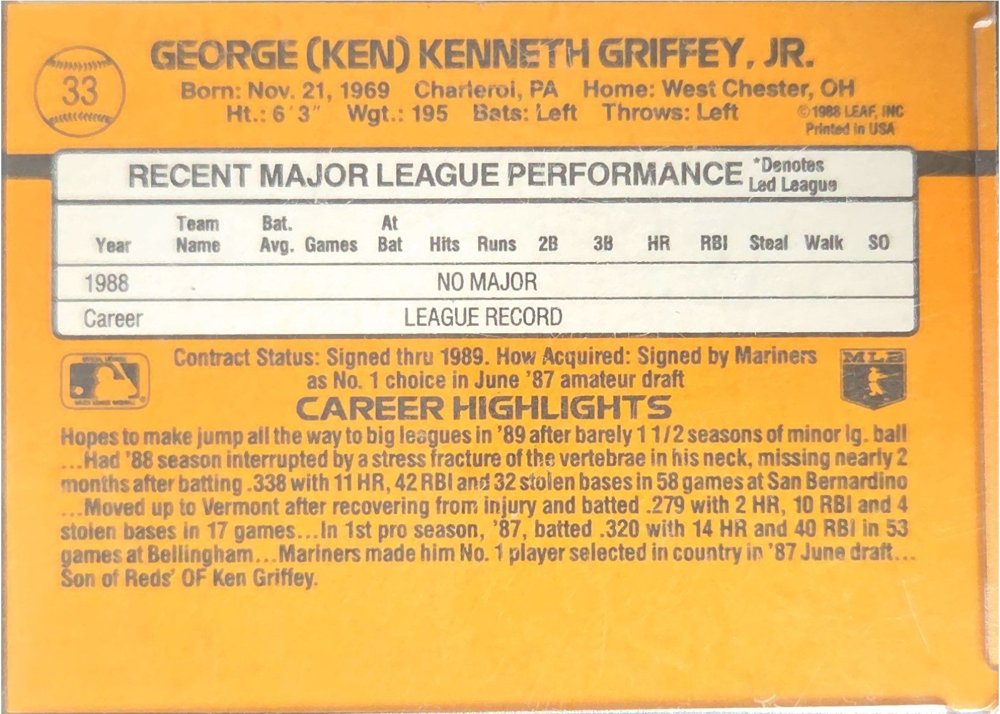 Ken Griffey Jr. back
