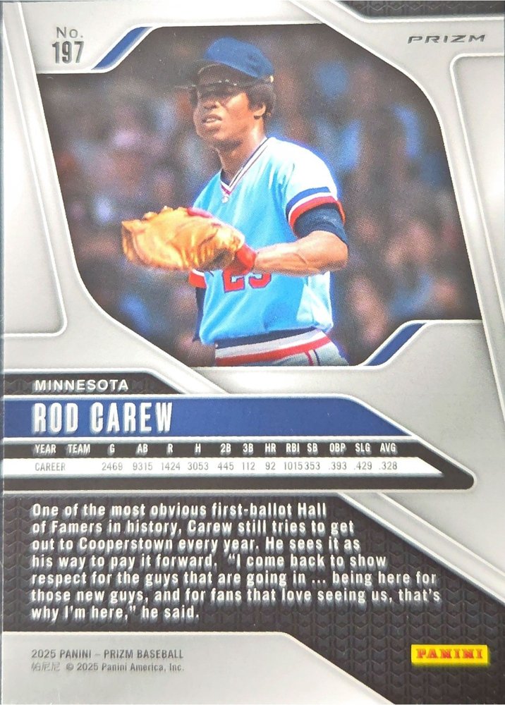 Rod Carew back